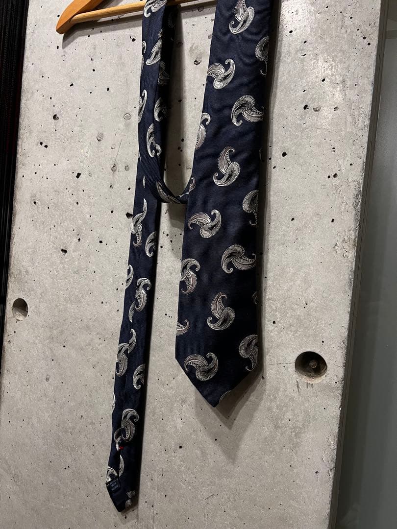FRANCO BASSI ネイビー ペイズリー ネクタイ