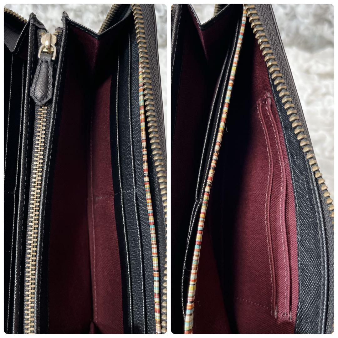 極美品✨Paul Smith ラウンドファスナー 長財布 マルチストライプ