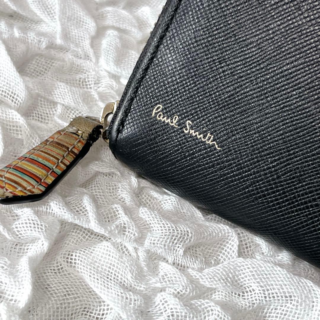 極美品✨Paul Smith ラウンドファスナー 長財布 マルチストライプ