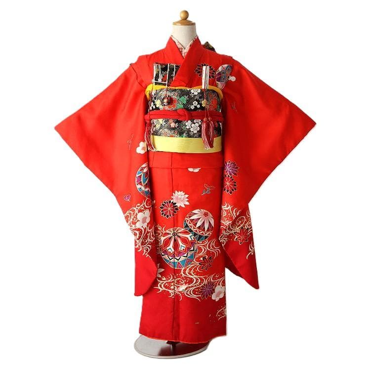 7歳 女の子 着物 七五三　四つ身 7-035