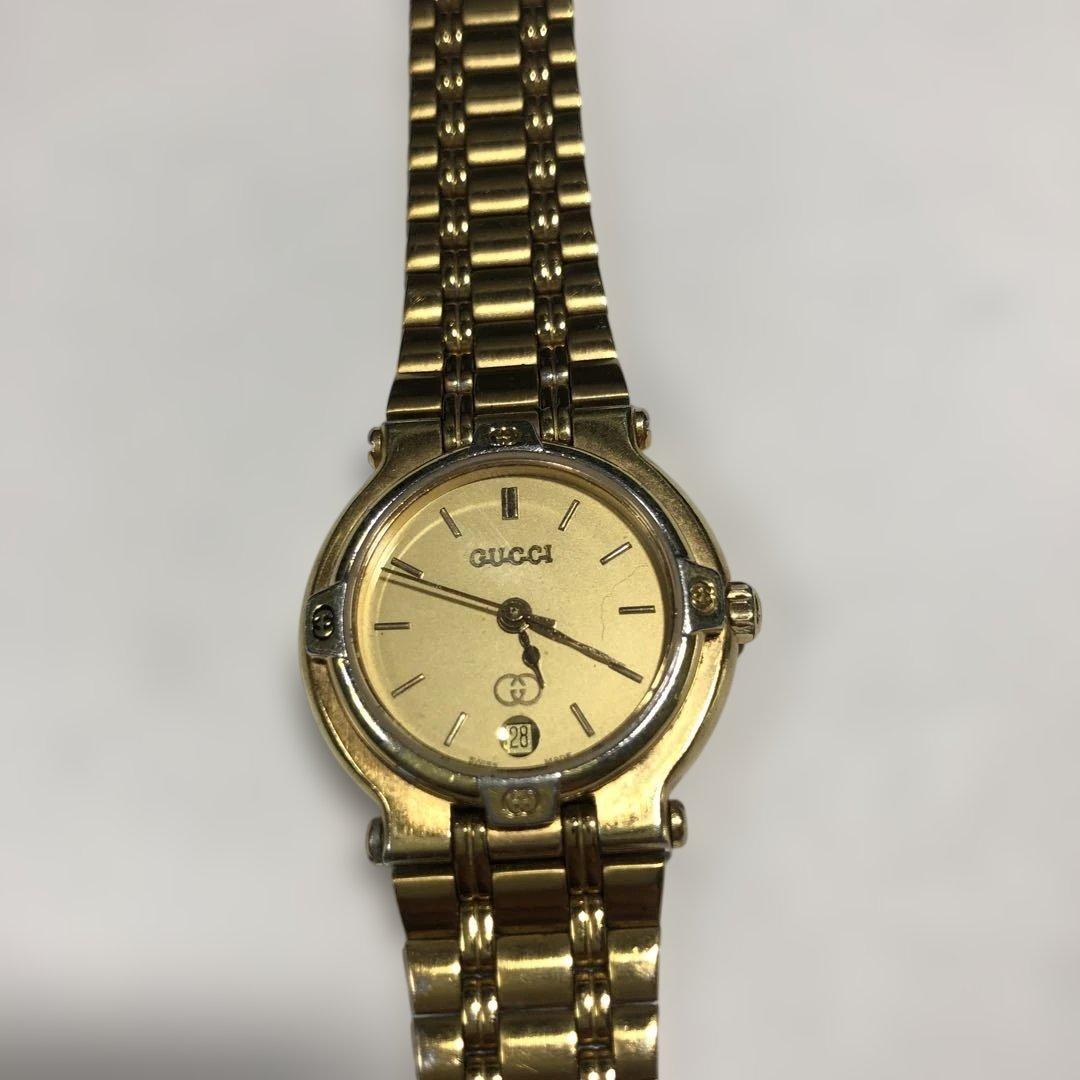 と*も様 12908 Gucci ゴールド アナログ腕時計