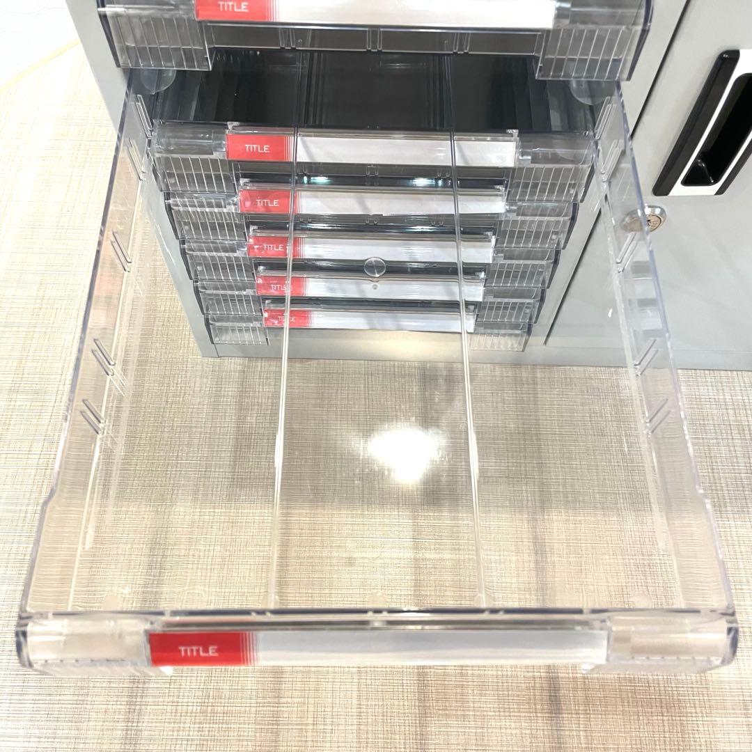 美品【ALPHA】アルファ 鍵付きキャビネット 書類収納ボックス 10段トレー付