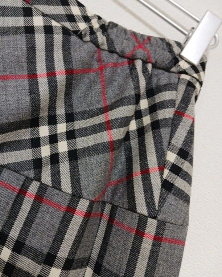 BURBERRYS バーバリーズ◆プリーツスカート◆13　XL◆グレー　チェック