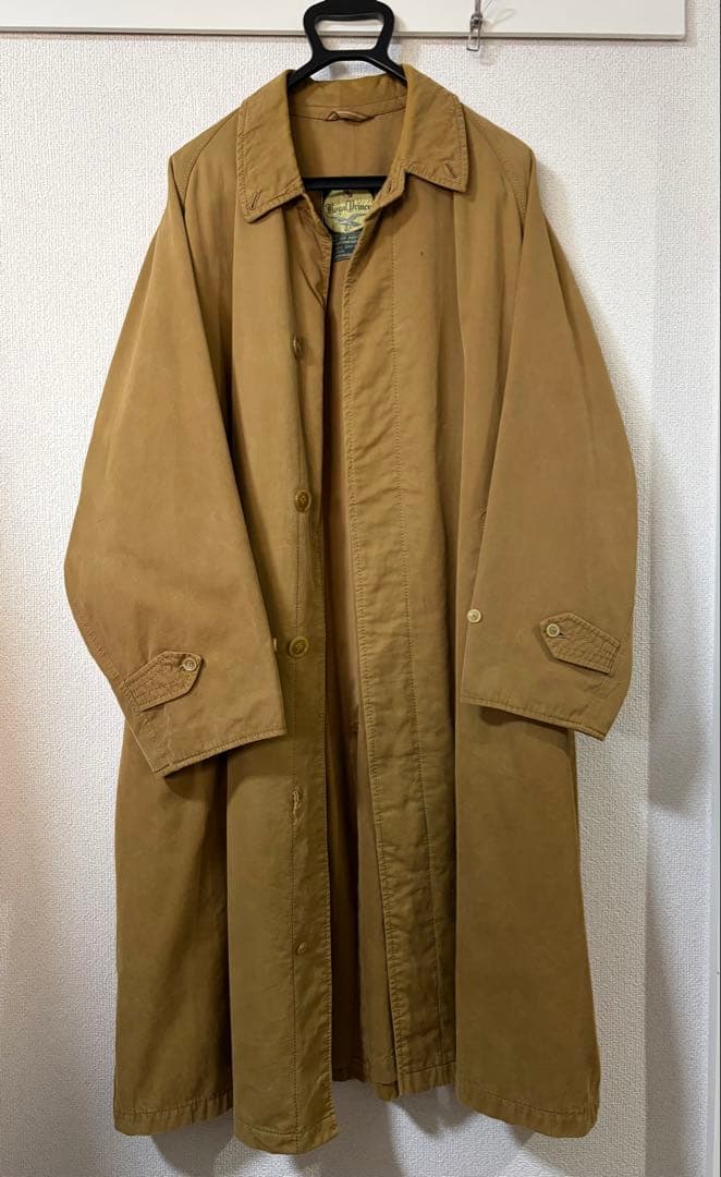 unknown ブラウン ステンカラーコート ヴィンテージ 一枚袖同様　コットン