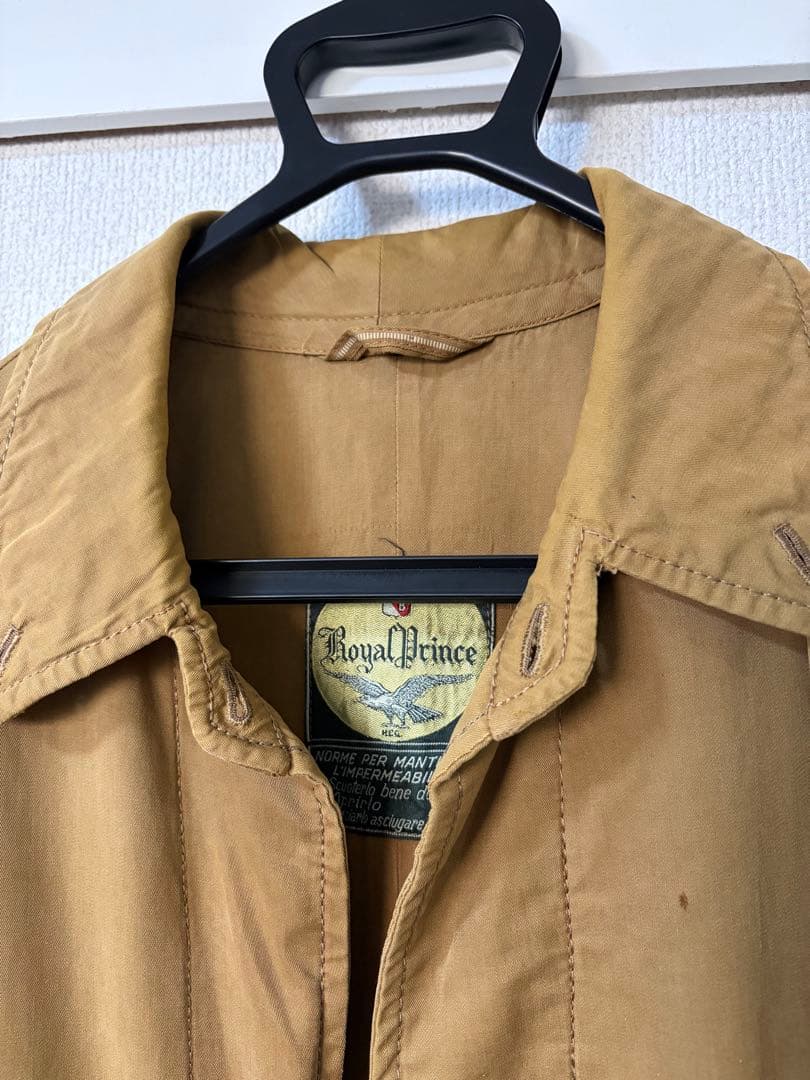 unknown ブラウン ステンカラーコート ヴィンテージ 一枚袖同様　コットン