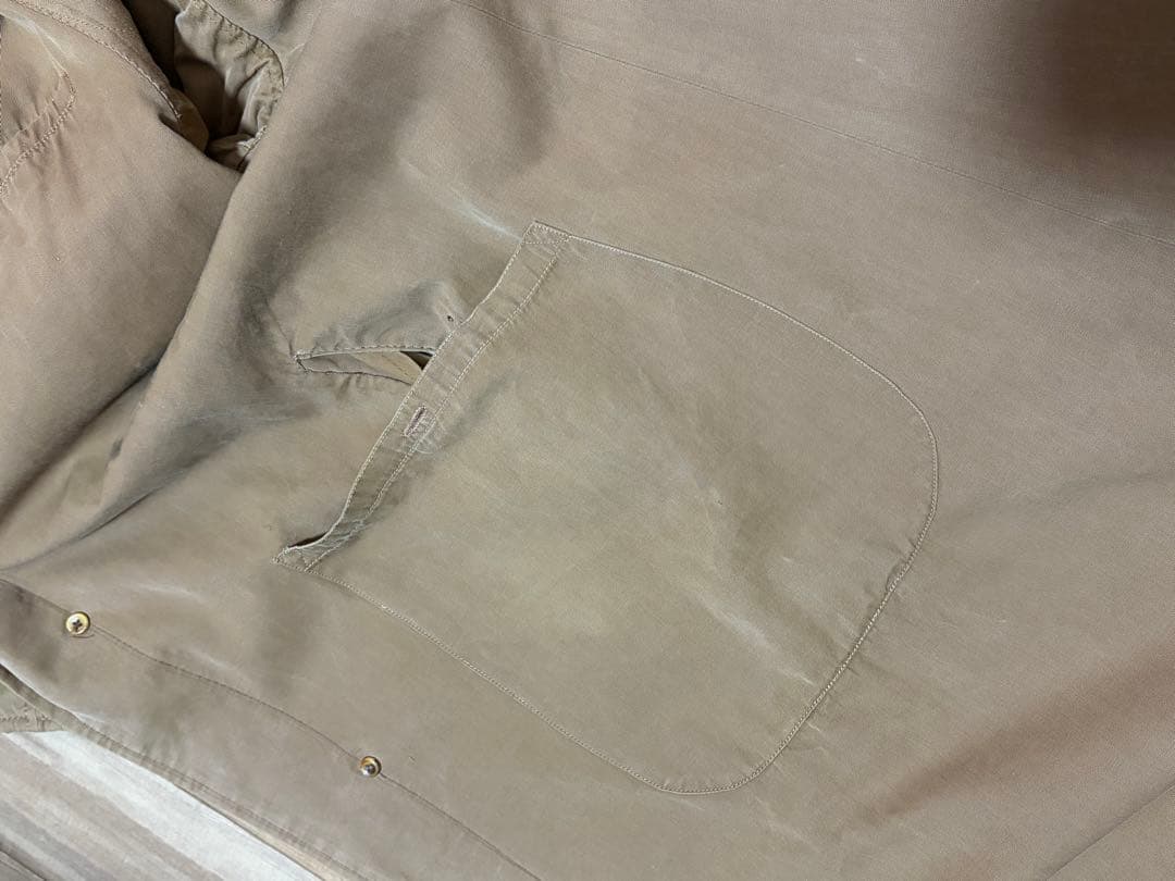 unknown ブラウン ステンカラーコート ヴィンテージ 一枚袖同様　コットン