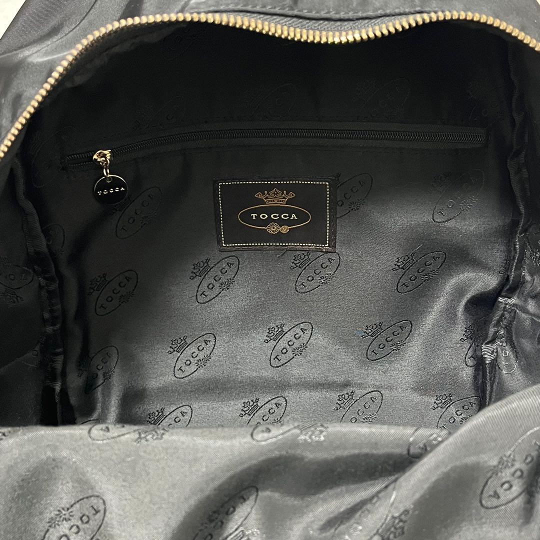 TOCCA トッカ サイドリボン ギャザー リュック バックパック 黒 ナイロン