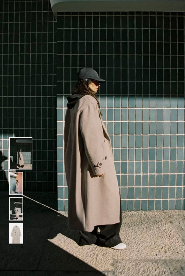 ZARA ソフトオーバーサイズコート　ベージュ　L