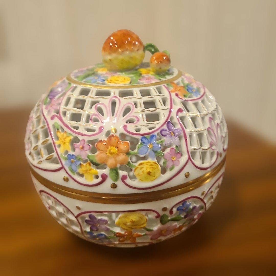 【大幅値下げ】Herend　ファンタジー透かしボンボニエール