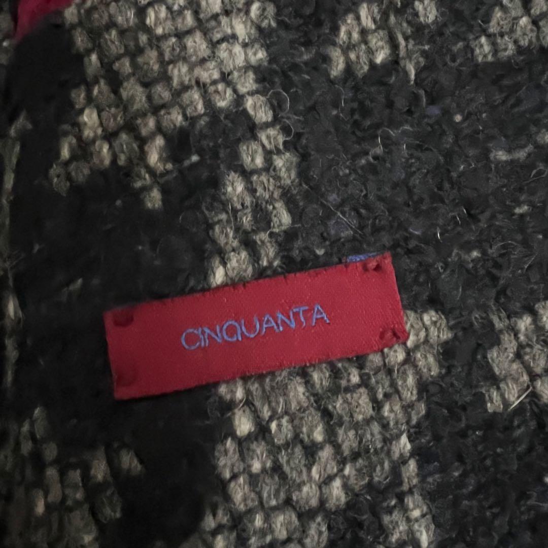 美品✨giacche チェスターコート 千鳥格子柄 ツイード調 イタリア 50