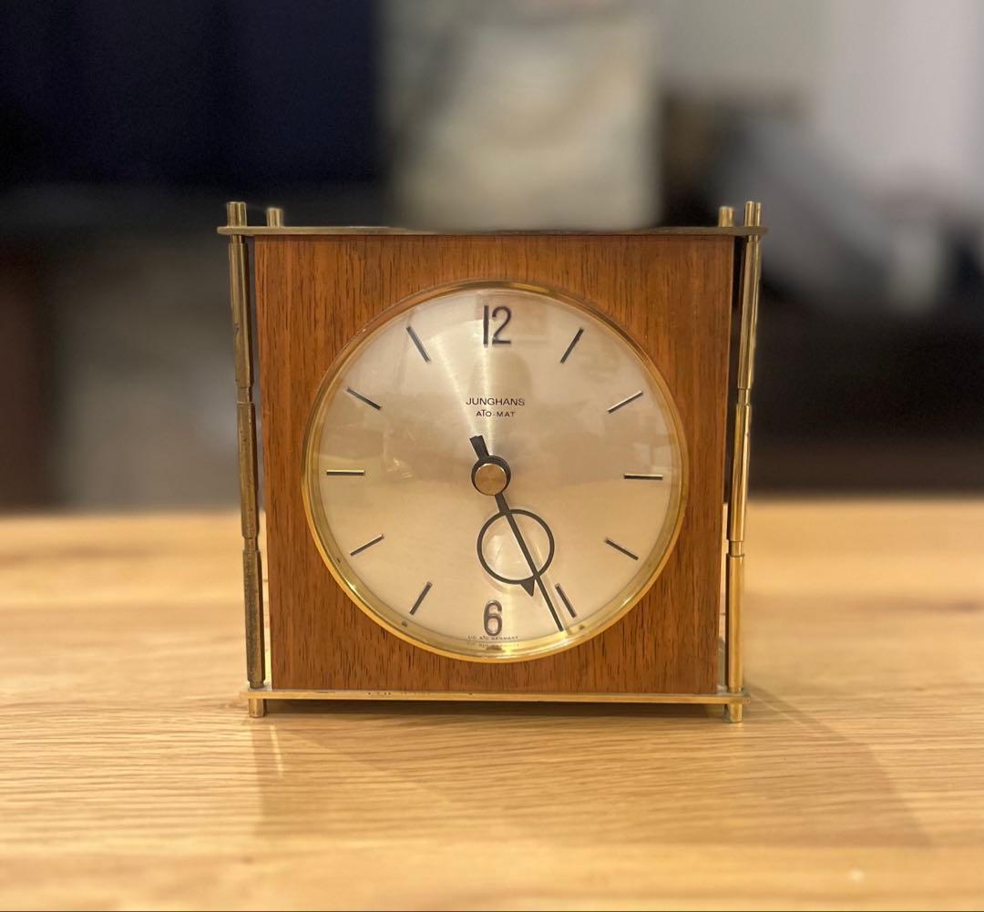 ヴィンテージ ミッドセンチュリー ドイツ Junghans チークの置き時計