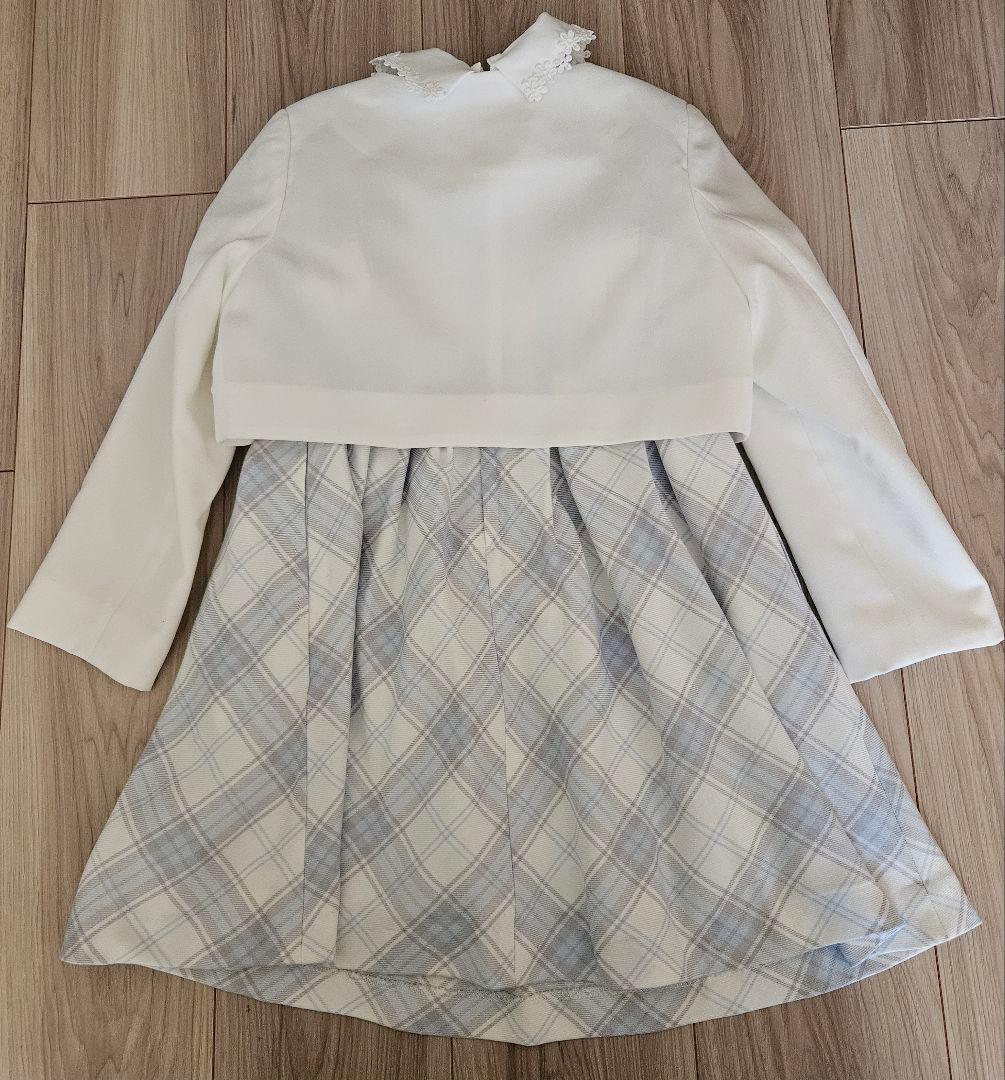 丸襟チェックワンピース　ホワイトボレロ キャサリンコテージ　卒園式　入学式