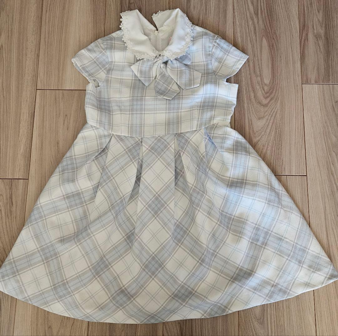 丸襟チェックワンピース　ホワイトボレロ キャサリンコテージ　卒園式　入学式