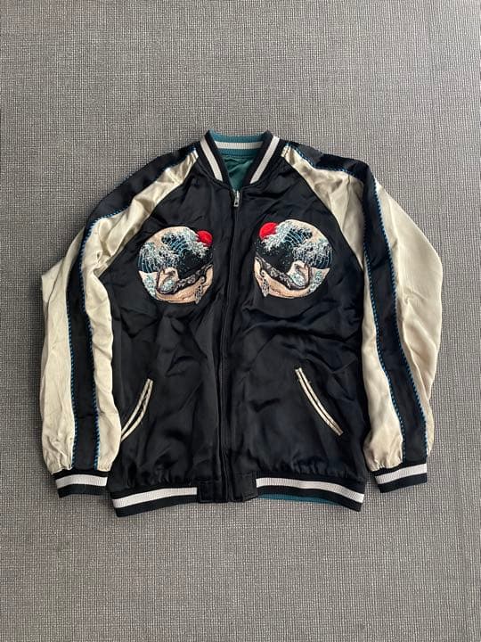 花旅楽団　スカジャン　鯨　日の丸　富士