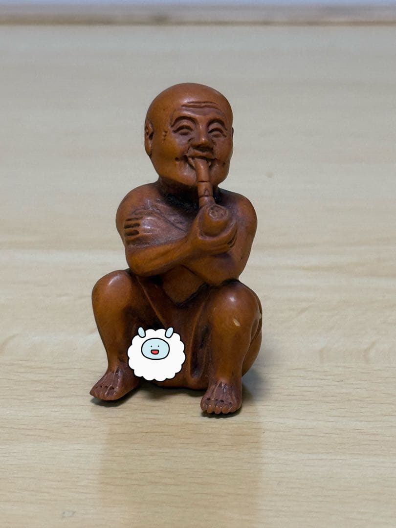 木製根付け　在銘