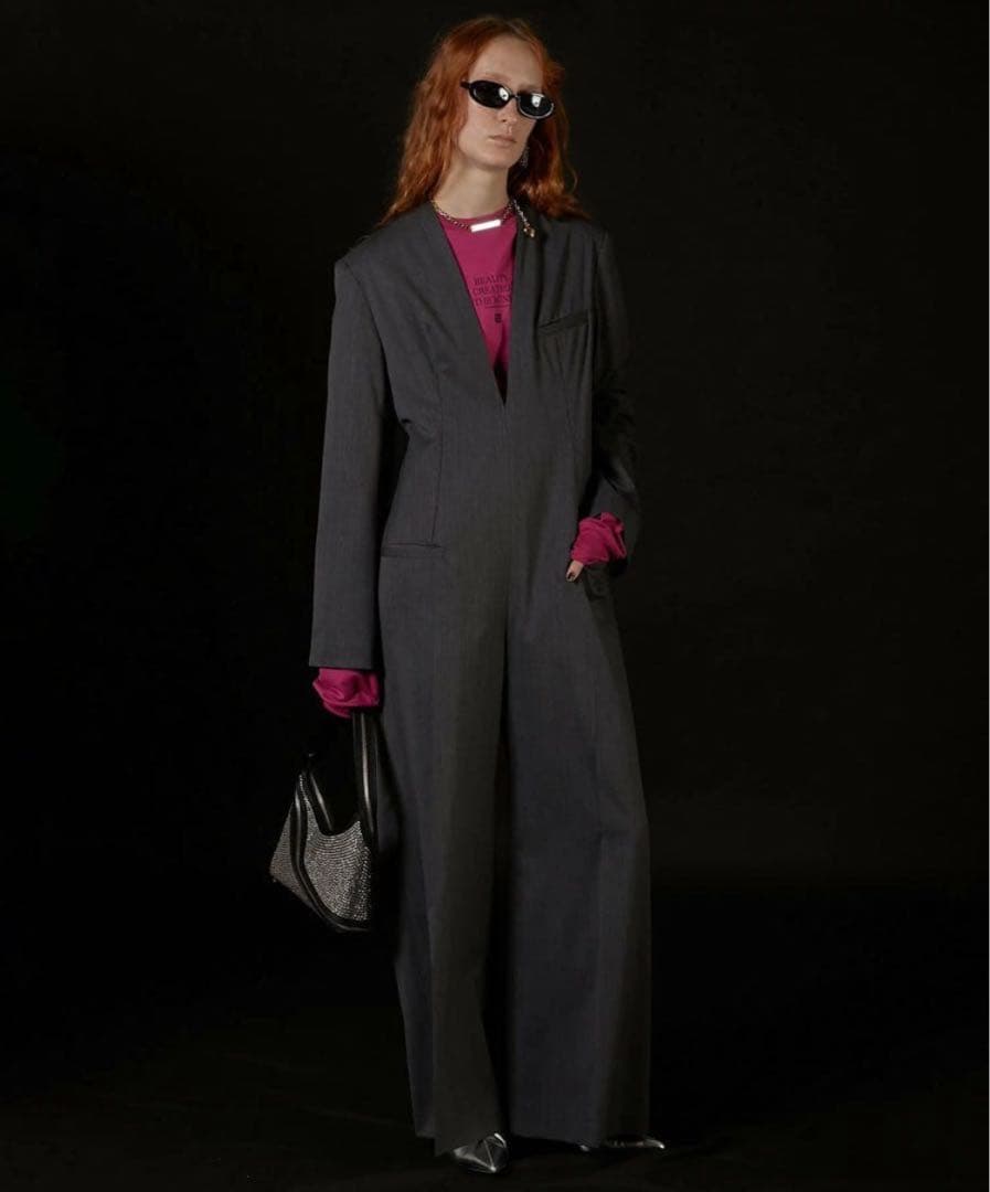 PRANK PROJECTウォッシャブルノーカラージャケットオールインワン