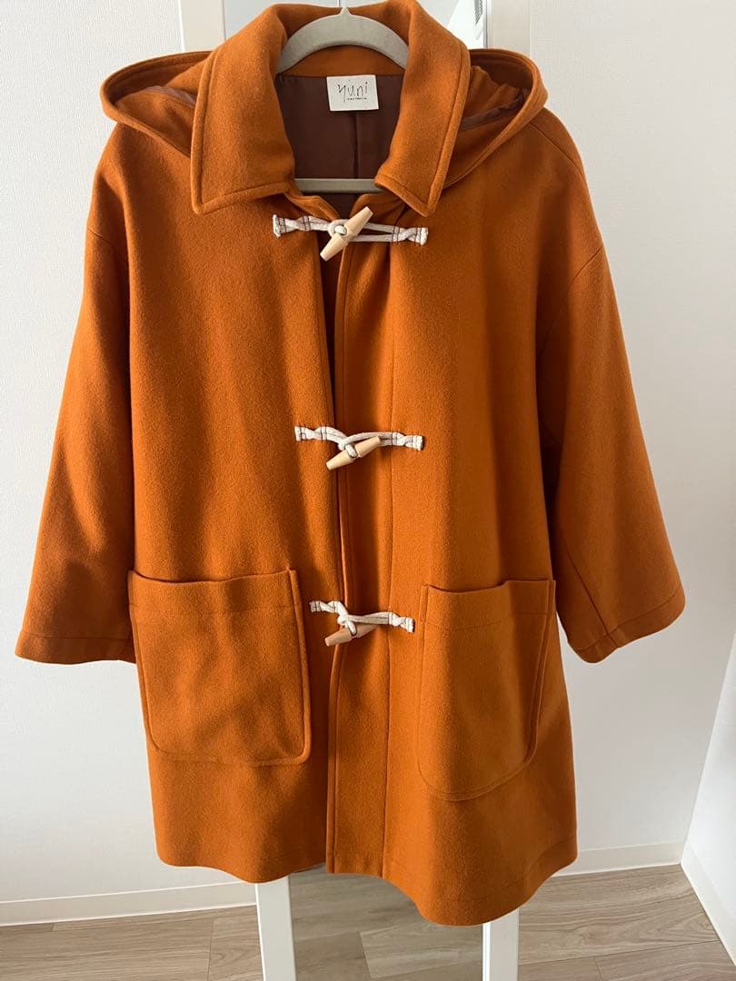 yuni ミドルレングスダッフルコート オレンジ