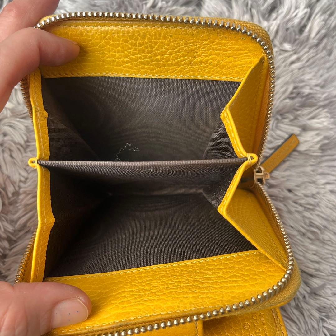 良品✨GUCCI GGキャンバス 折り財布　イエロー　メンズ　レディース