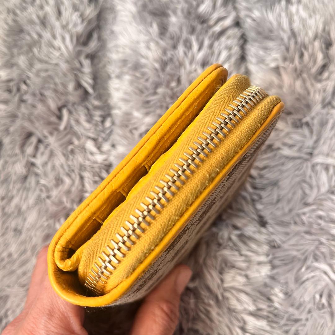 良品✨GUCCI GGキャンバス 折り財布　イエロー　メンズ　レディース