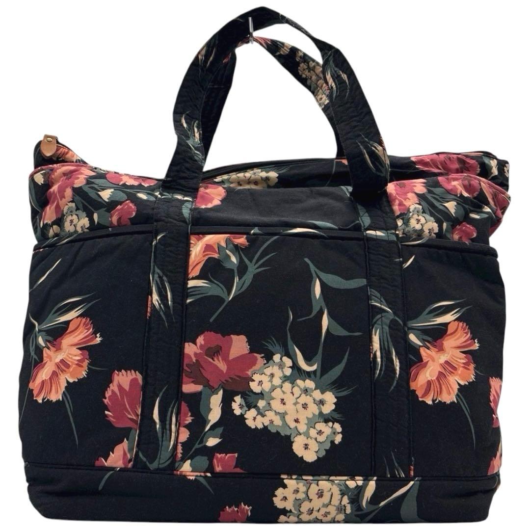 美品◎ラルフローレン 肩かけ可 ボストンバッグ 大型トート ポニー 花柄 男女可