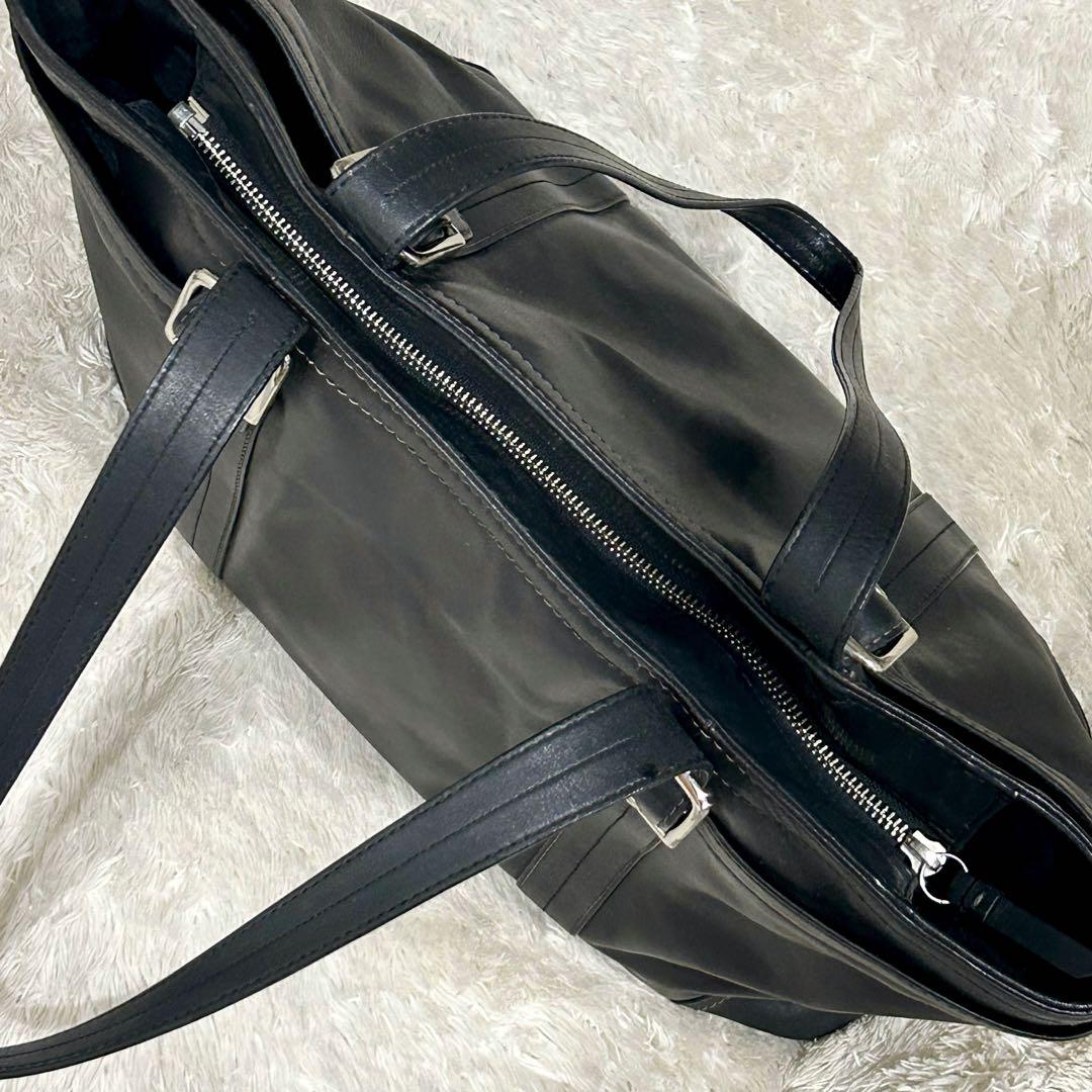美品✨COACH コーチ メンズ ビジネス トートバッグ ブラック レザー