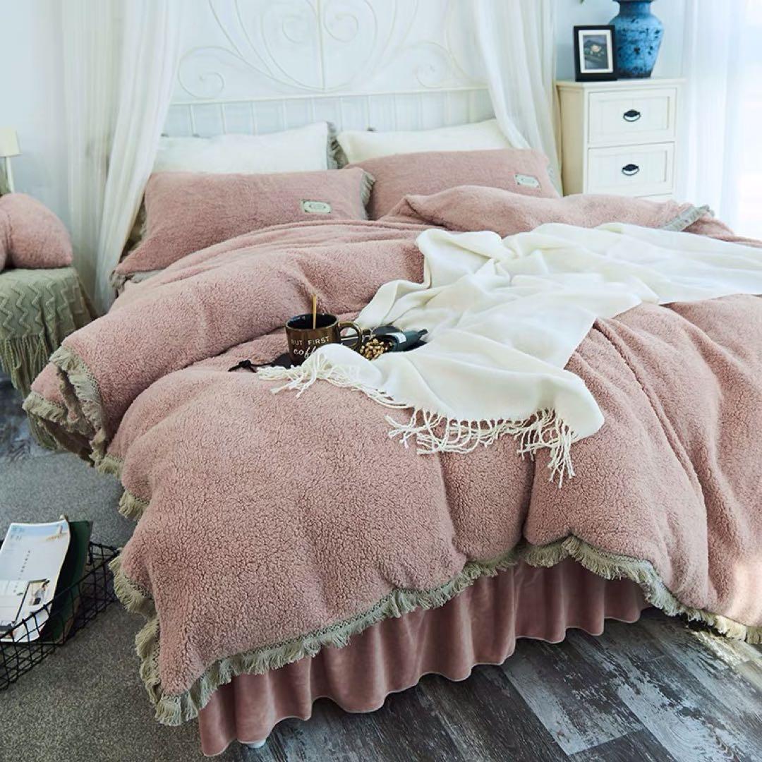 なめらか肌触りあったか寝具カバーセット掛け布団カバーベッドスカート枕カバーダブル