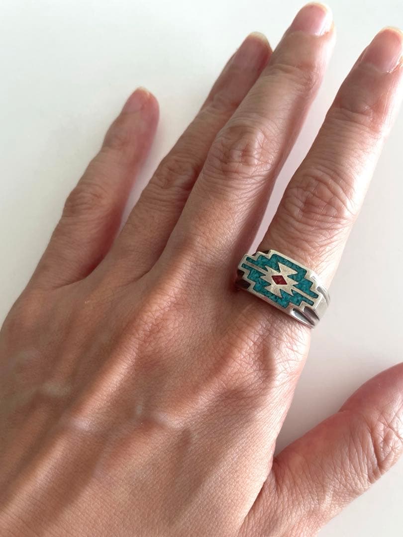 【Harpo】ターコイズ シルバーリング 20号