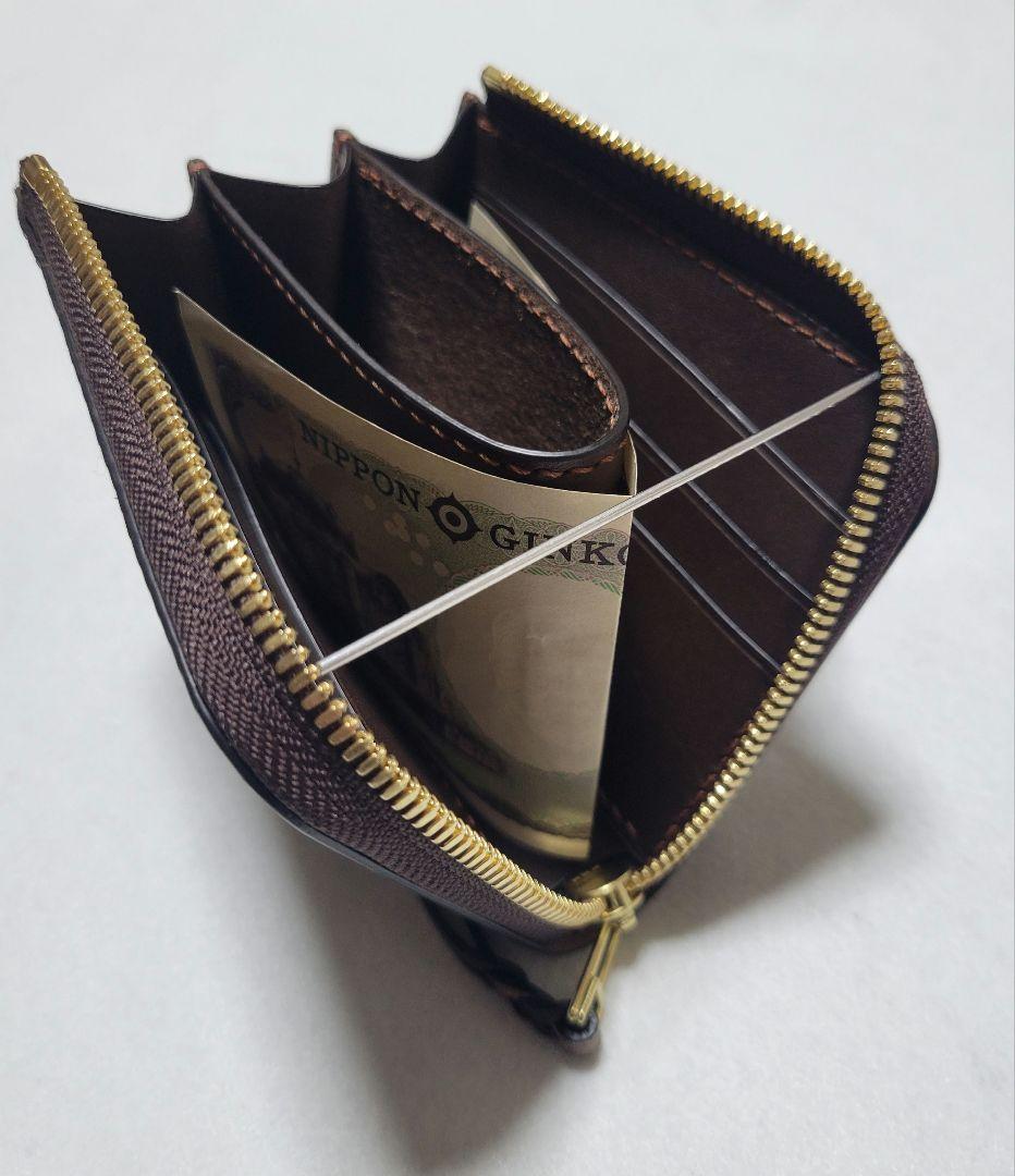 L字ファスナー財布　レザークラフト　ミニ財布　小銭入れ　ハンドメイド
