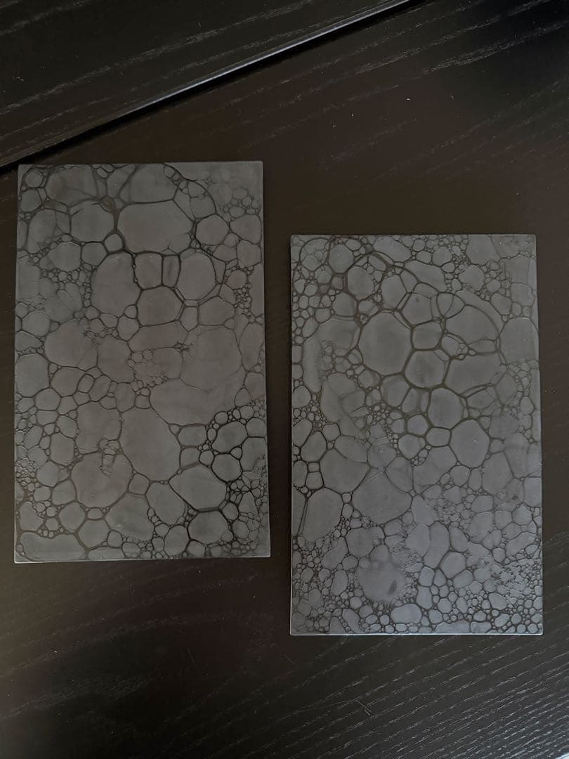 専用　やま平窯　志野泡黒吹　未使用　黒　長皿　2枚