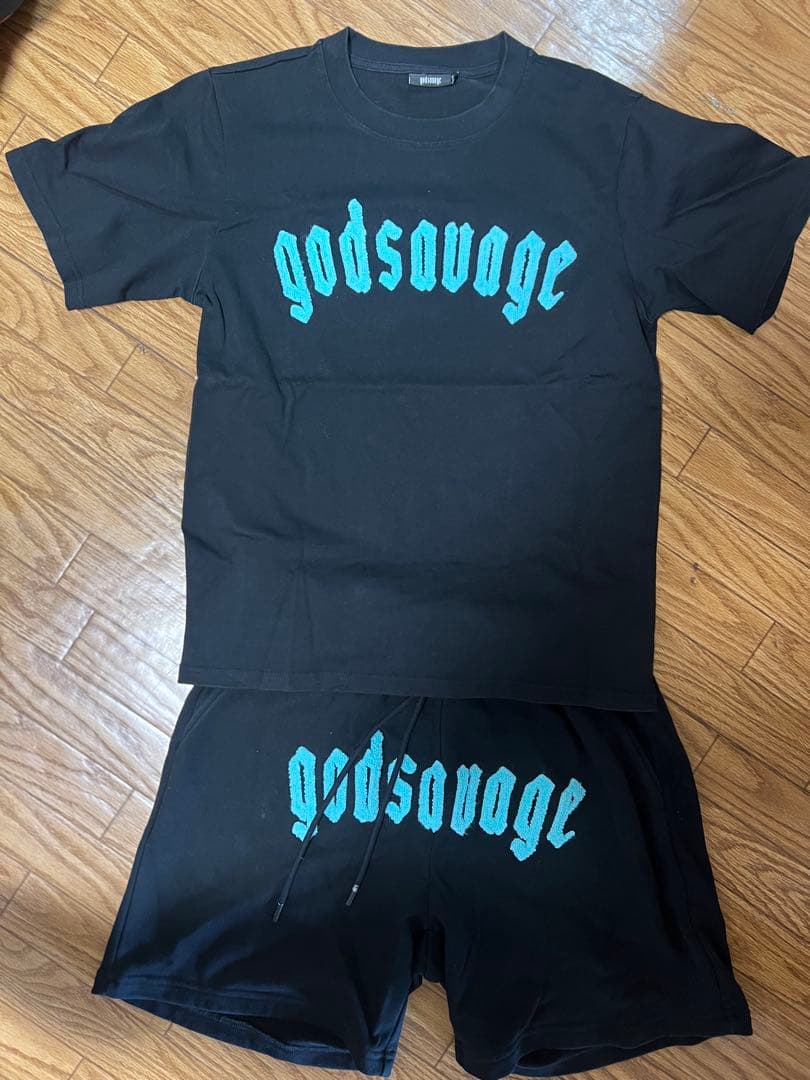 godsavage 半袖 半ズボン ハーフパンツ tシャツ セットアップ S