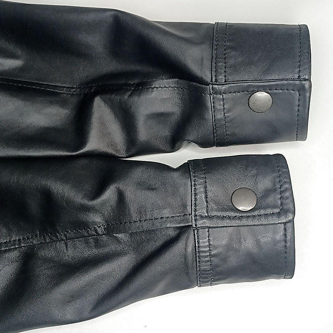 美品★ディーゼル ブラックレーベル　ラムレザー　ライダースジャケット　ブラック