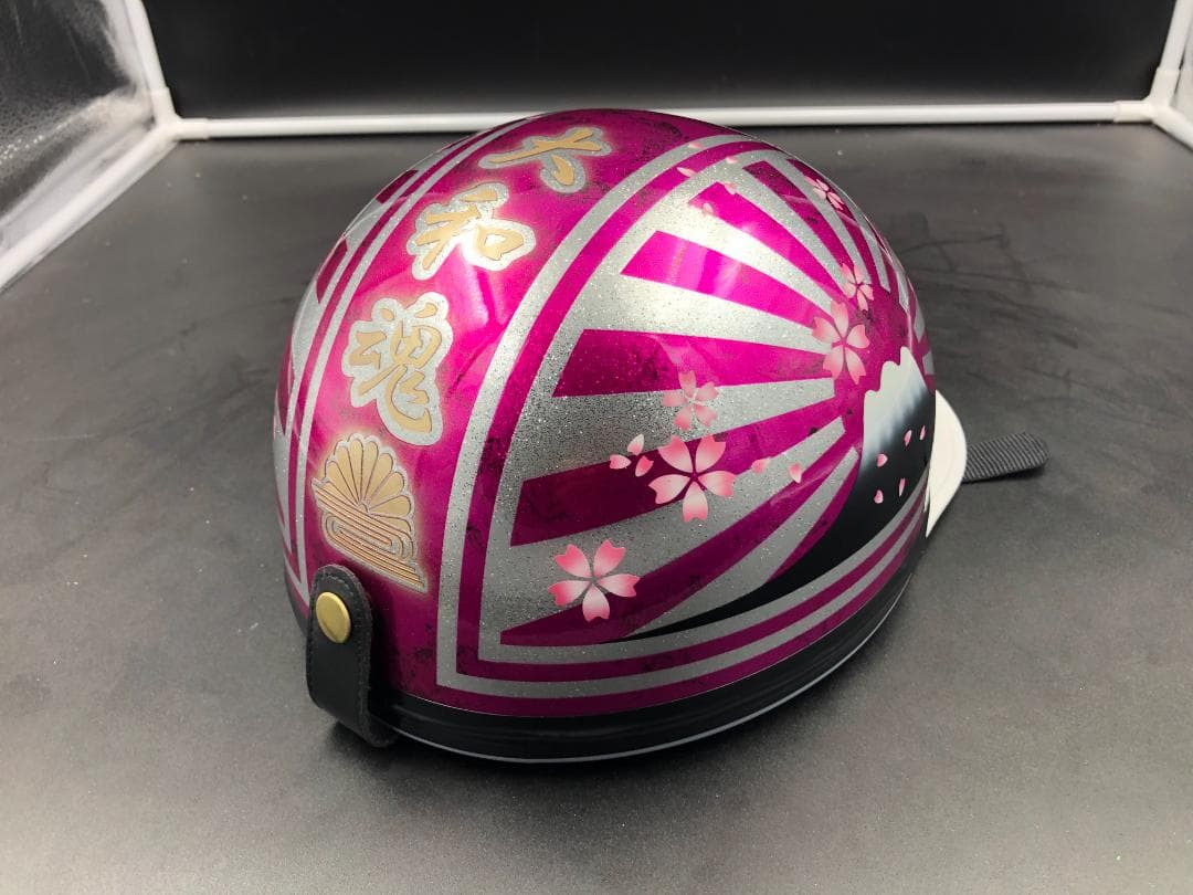 コルク半　カスタム　富士日章　三つボタン　ピンクラップラメ　桜　高級クリヤ