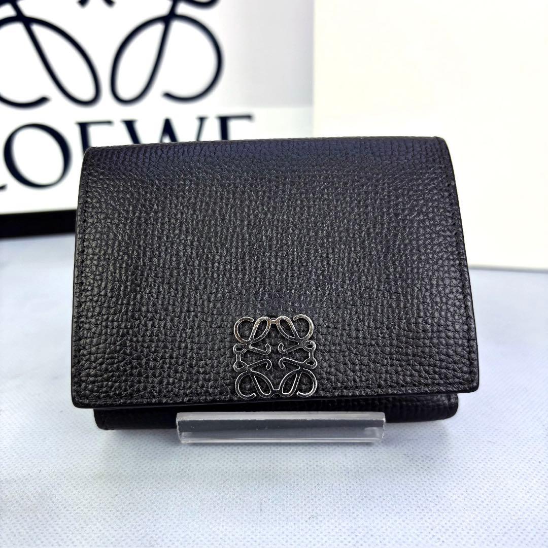 【極美品✨】LOEWEアナグラム トライフォールド ウォレット三つ折り財布