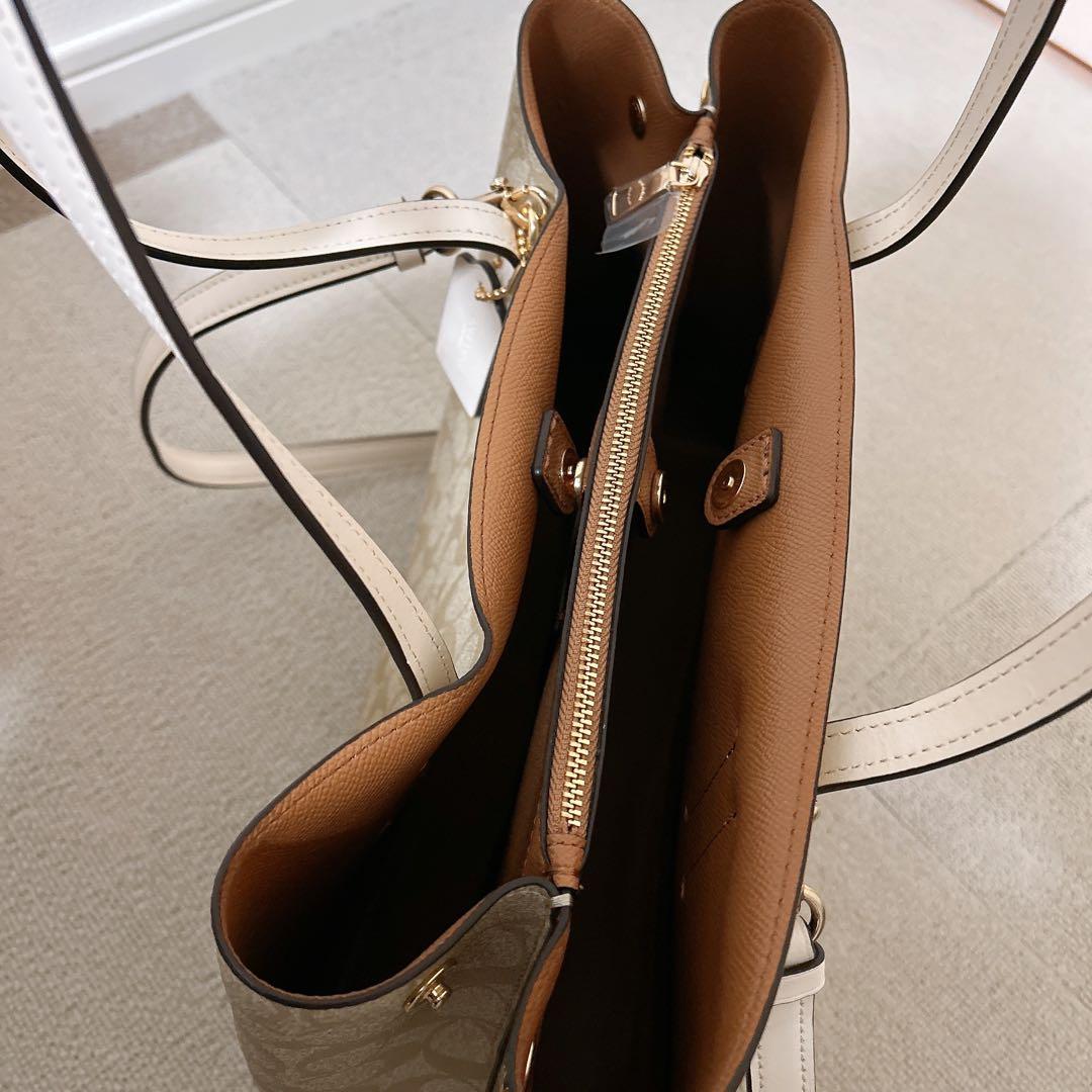 【美品】COACH トートバッグ ベージュ/ブラウン