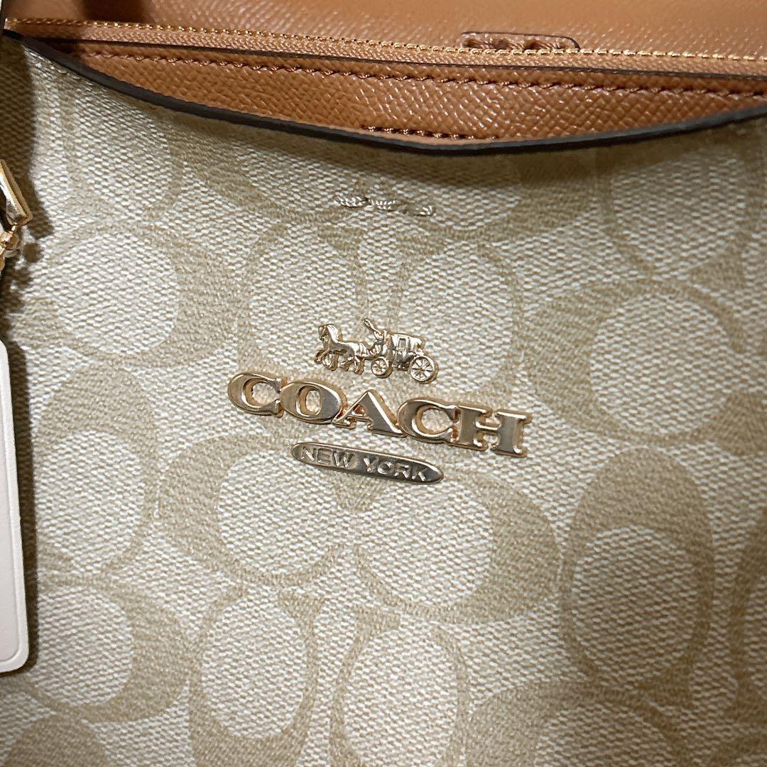 【美品】COACH トートバッグ ベージュ/ブラウン