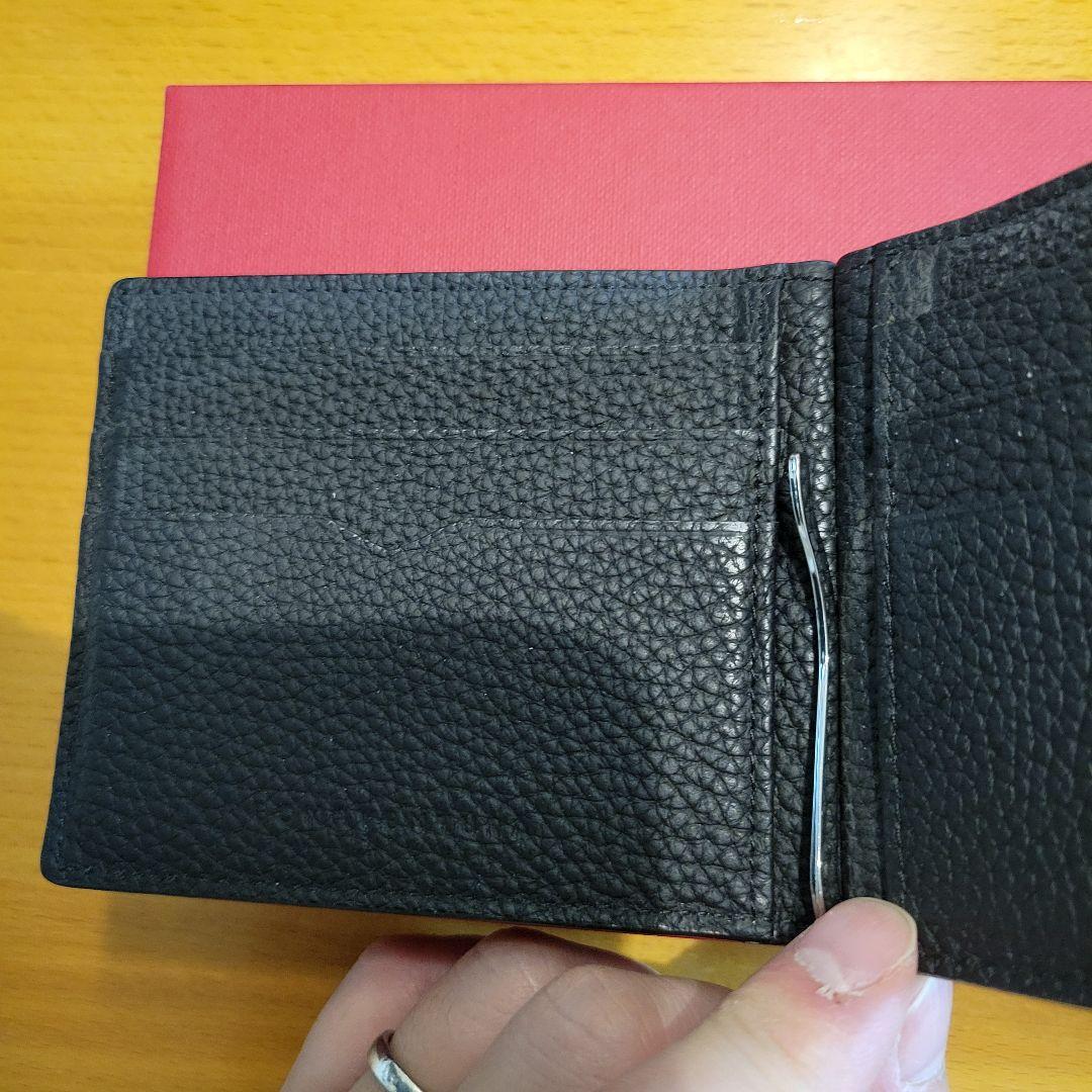【美品】BONAVENTURA ブラック マネークリップ 二つ折り財布