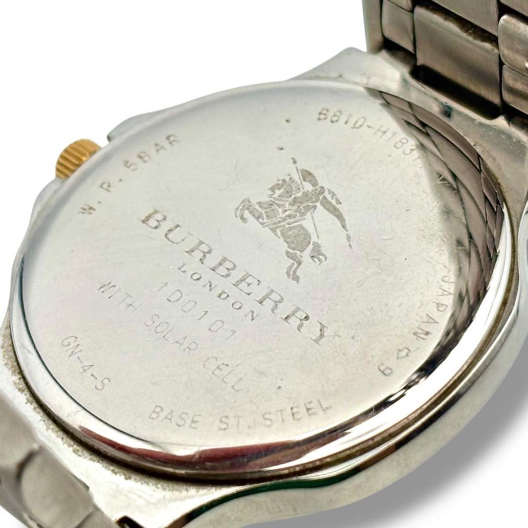 稼働 バーバリー 腕時計 ソーラー メンズ B810-H18377 コンビ