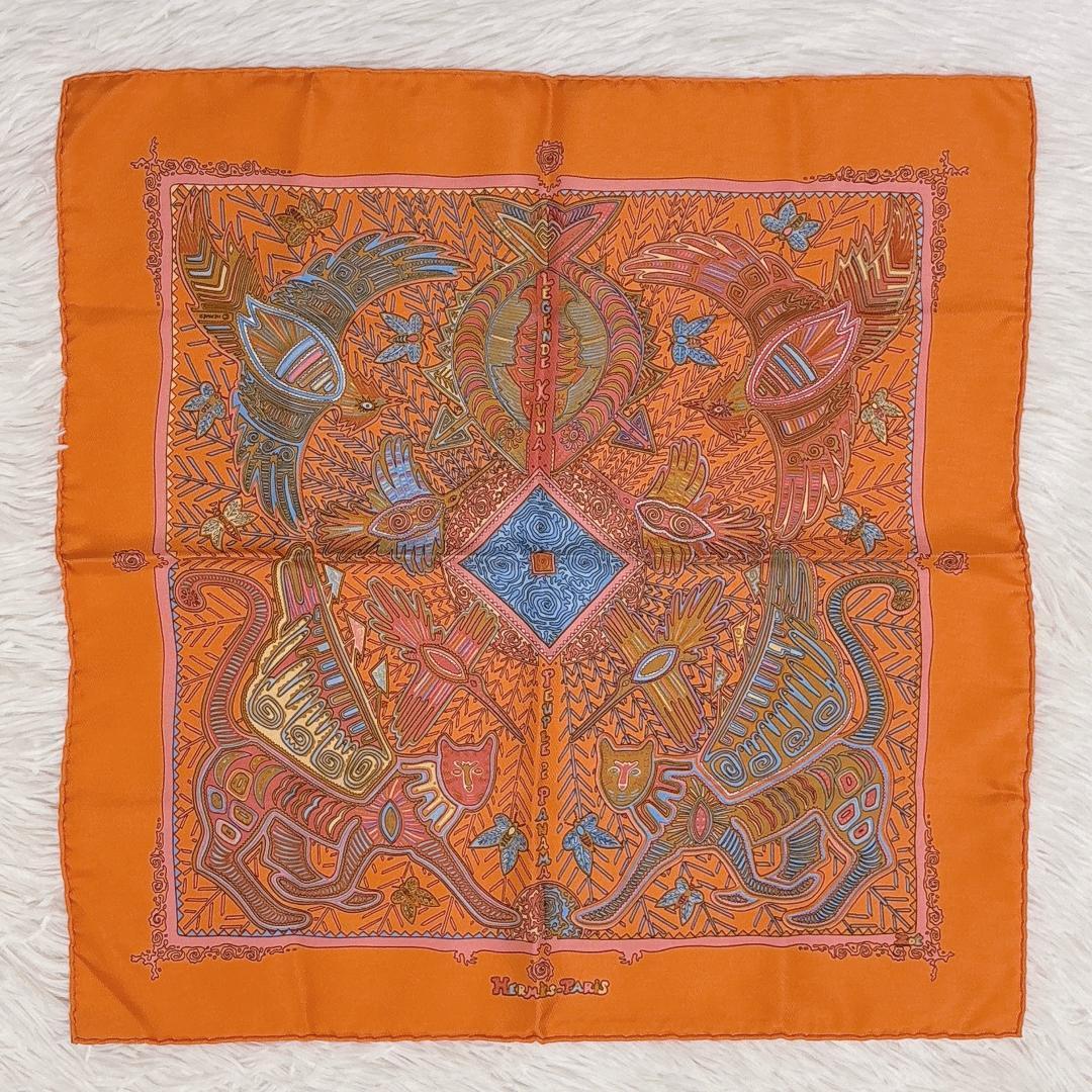 極美品✨HERMES エルメス スカーフ カレ40 パナマのクナ族の伝説 シルク