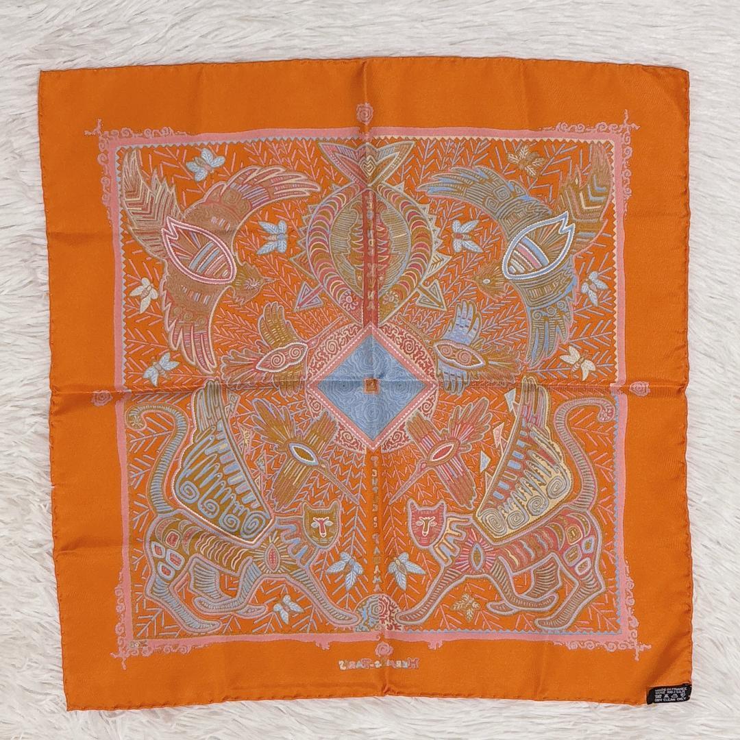 極美品✨HERMES エルメス スカーフ カレ40 パナマのクナ族の伝説 シルク