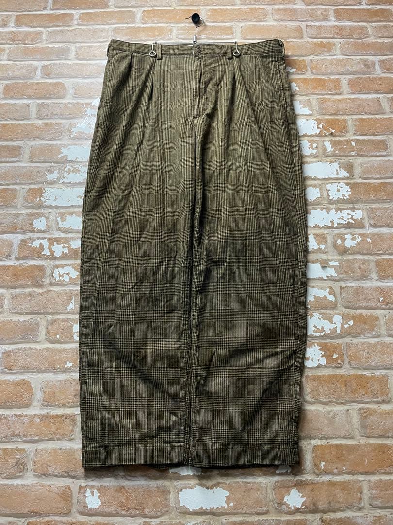 90s polo ラルフローレン コーデュロイパンツ　チェックパンツ　ベージュ