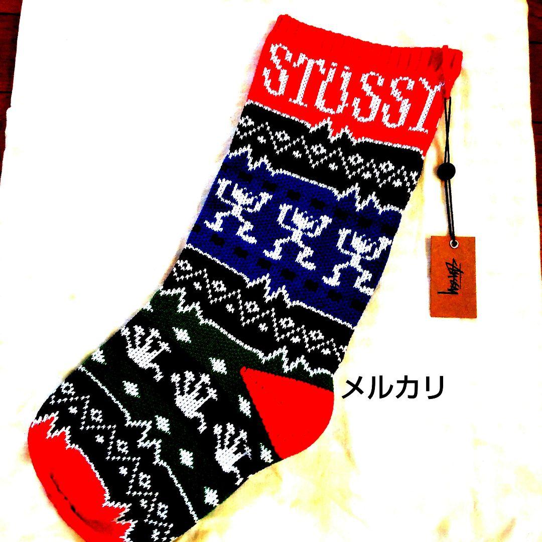 STUSSY 非売品クリスマス柄大型ニットソックス
