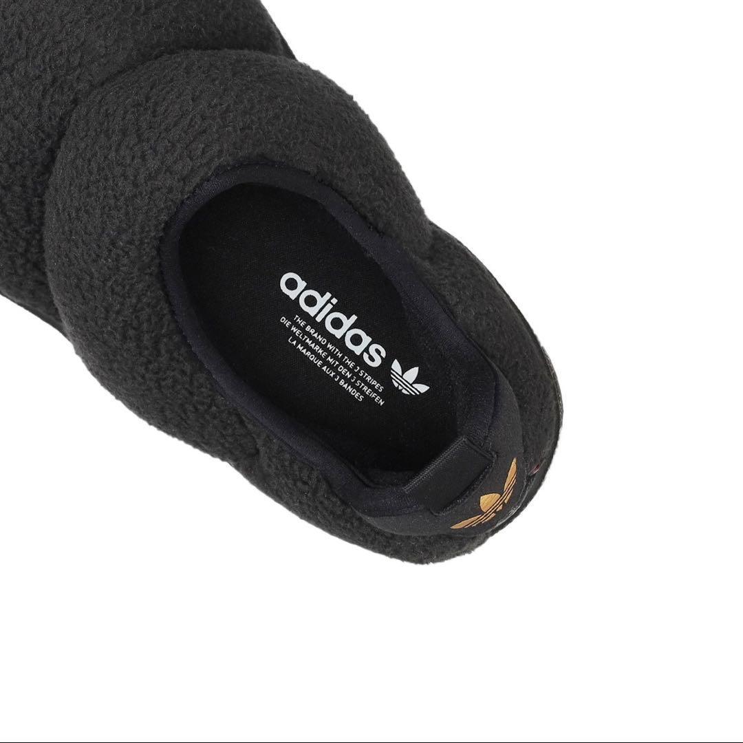 新品未使用 adidas パフィレッタ 25.5cm ブラック 黒 モコモコ