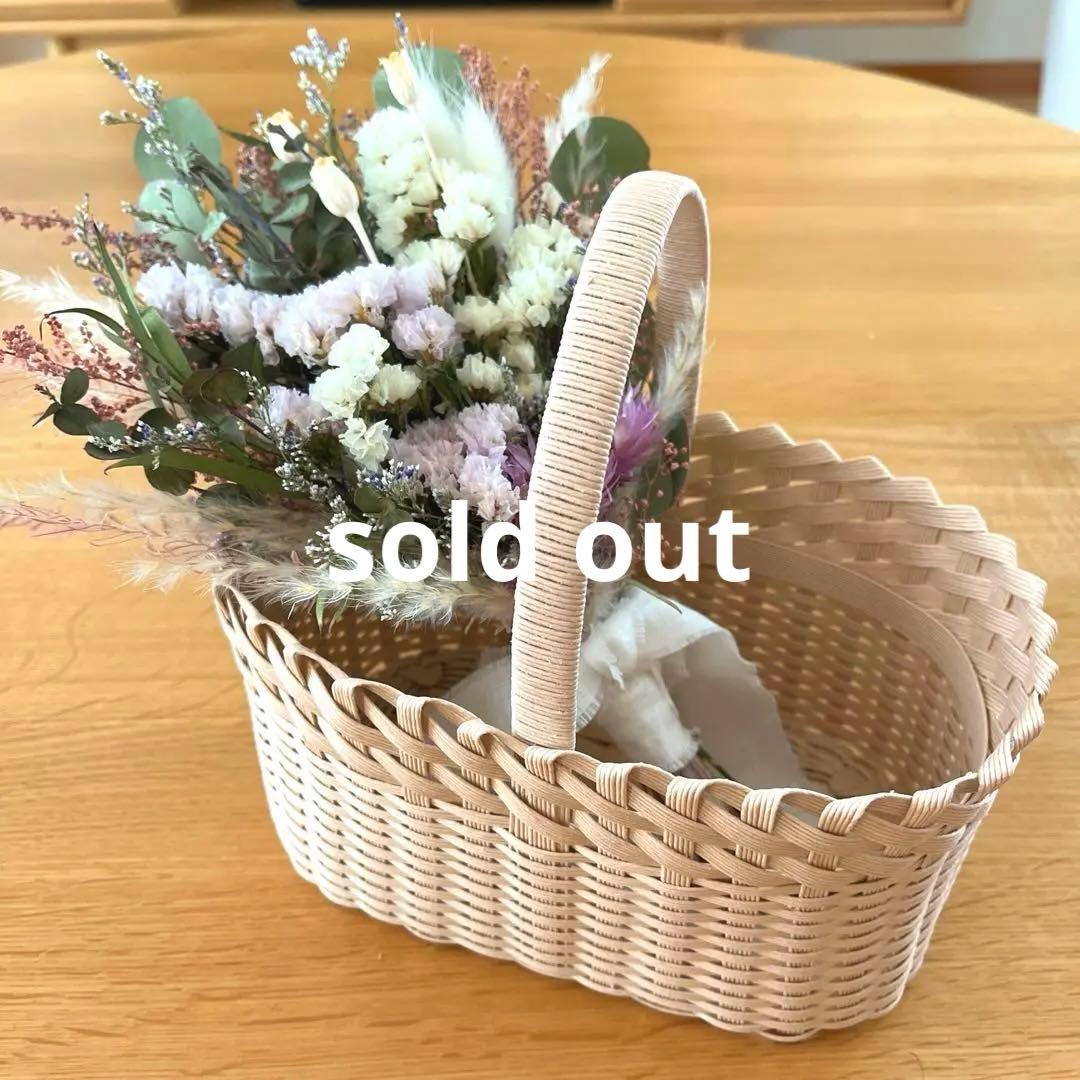 ♡ ハンドメイド♡バスケット(小) クラフトバンド♡ムースピンク♡