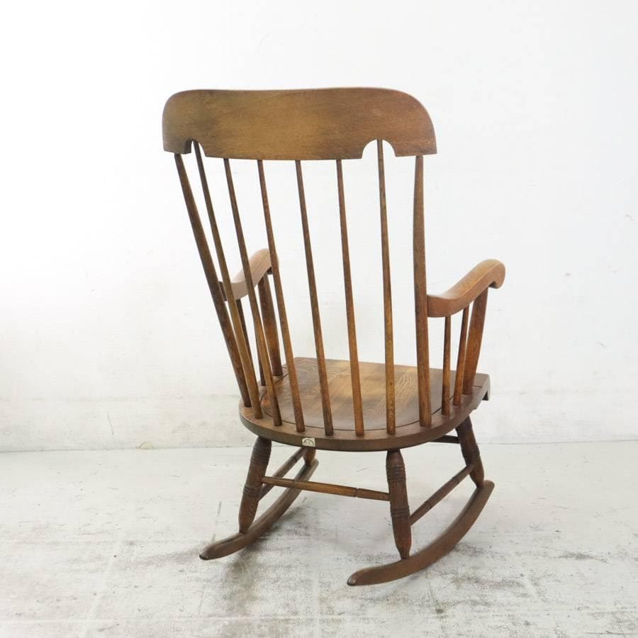 値下ヴィンテージ 飛騨産業 キツツキ 穂高 ウィンザーロッキングチェア 旧ロゴ