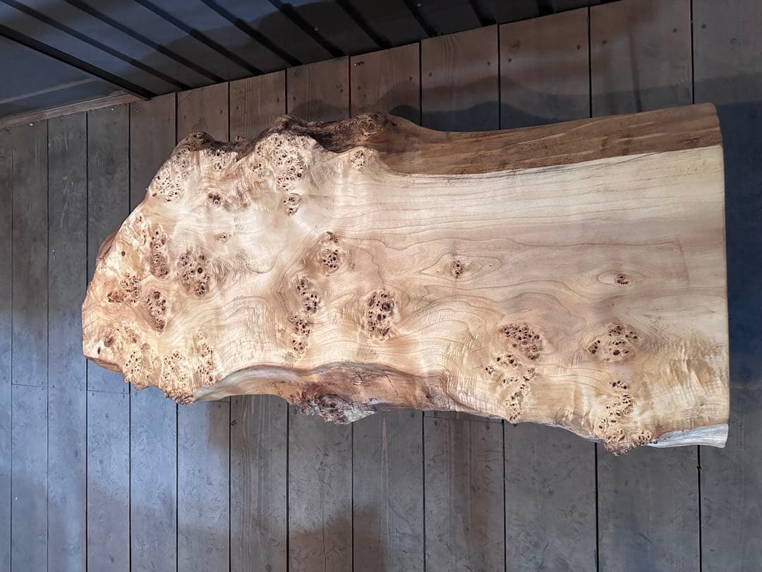 【早い者勝ち！SALE！】ポプラ　一枚板テーブル　店舗什器　アイアン脚