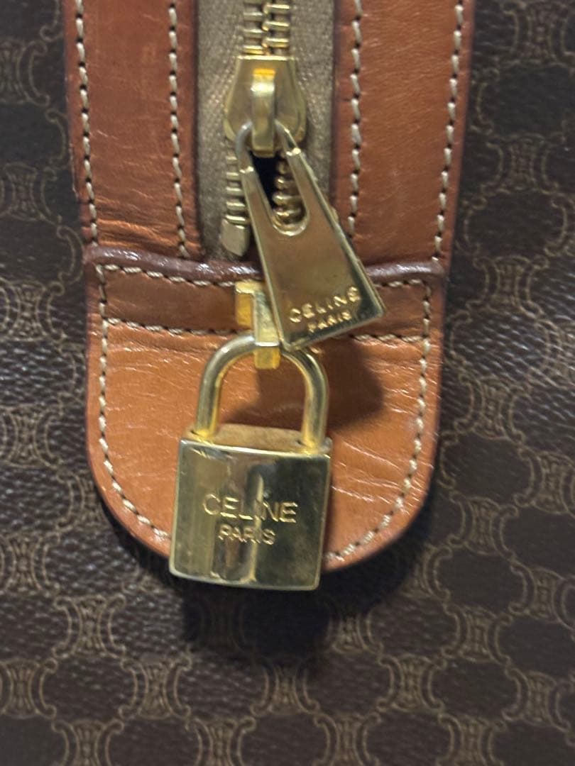 希少 CELINE セリーヌ マカダム柄 ボストンバッグ ブラウン ヴィンテージ