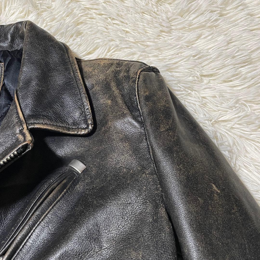 CHEVIGNON キルティング 牛革ライダース ダブルライダース