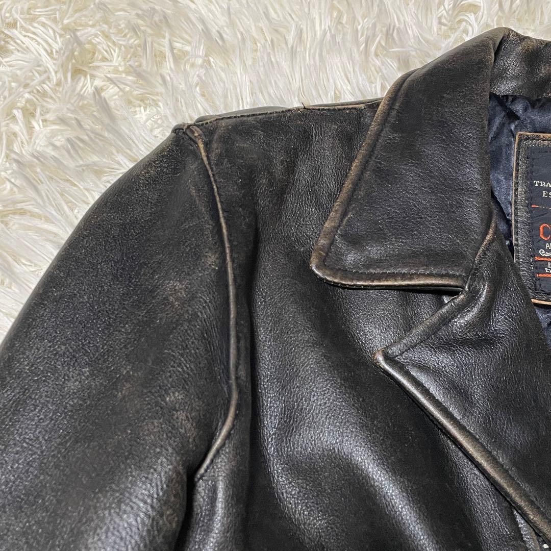 CHEVIGNON キルティング 牛革ライダース ダブルライダース