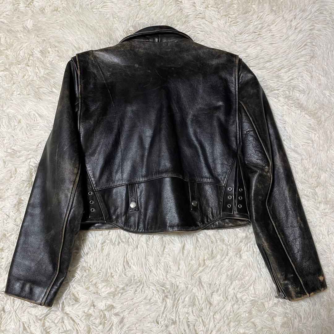 CHEVIGNON キルティング 牛革ライダース ダブルライダース