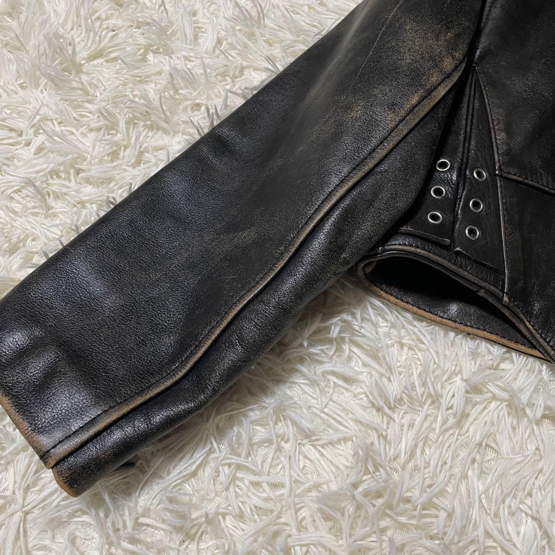 CHEVIGNON キルティング 牛革ライダース ダブルライダース